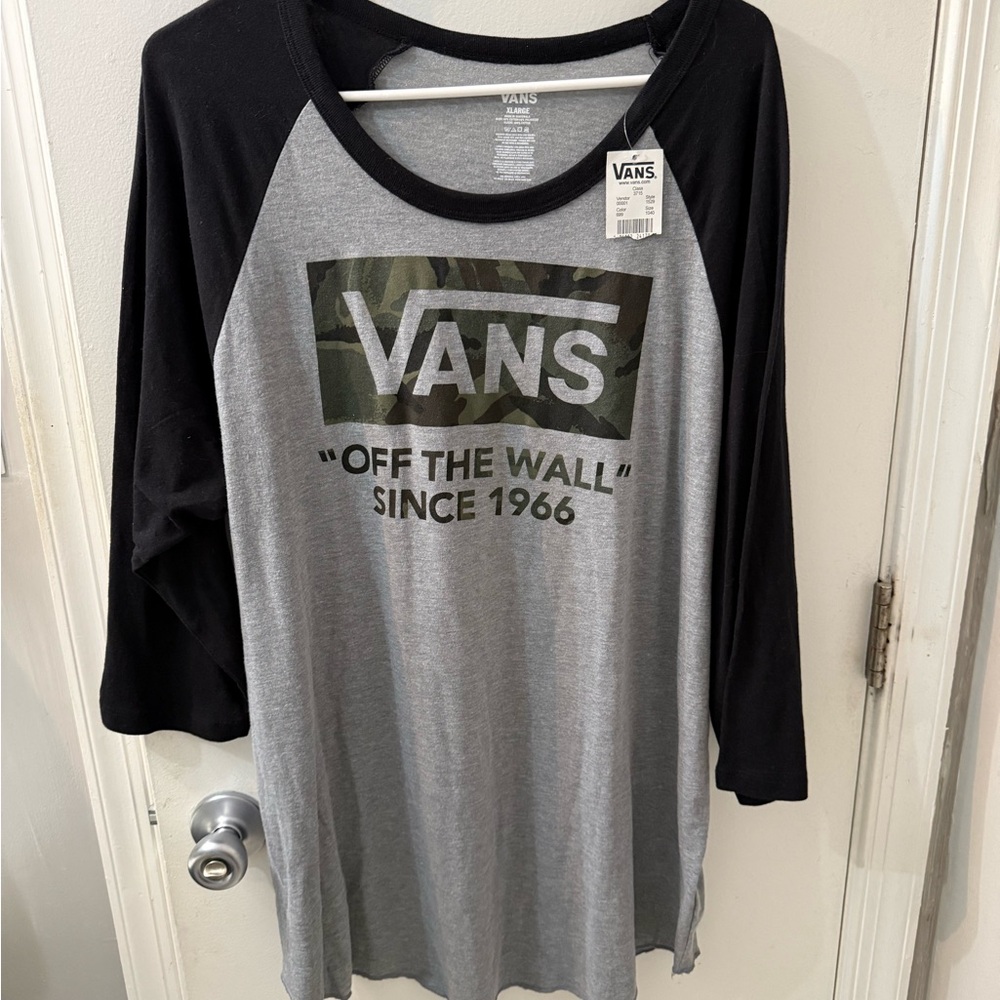 Vans Heather Gray and Black Tee